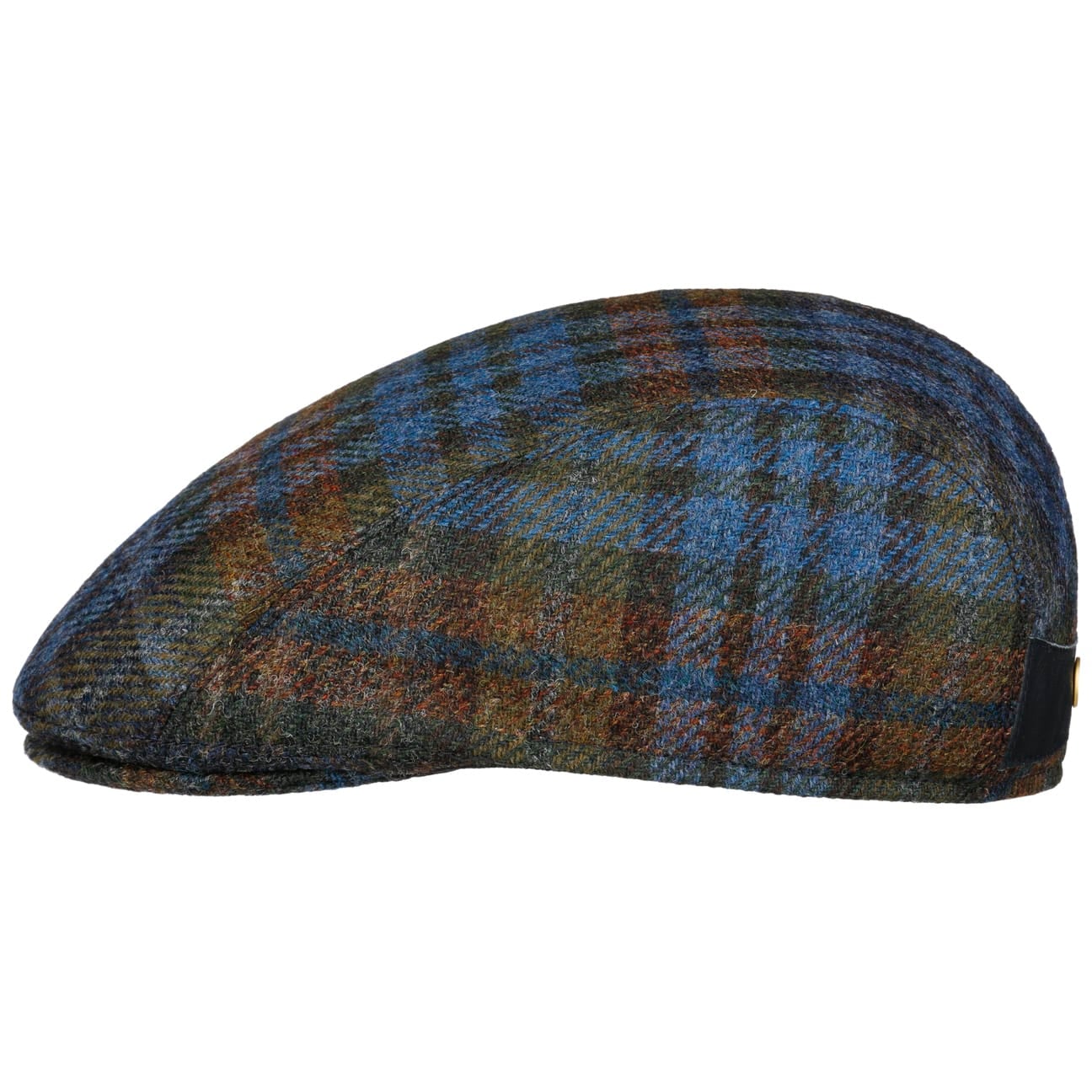 Lennart Check Shetland Flat Cap blau 6