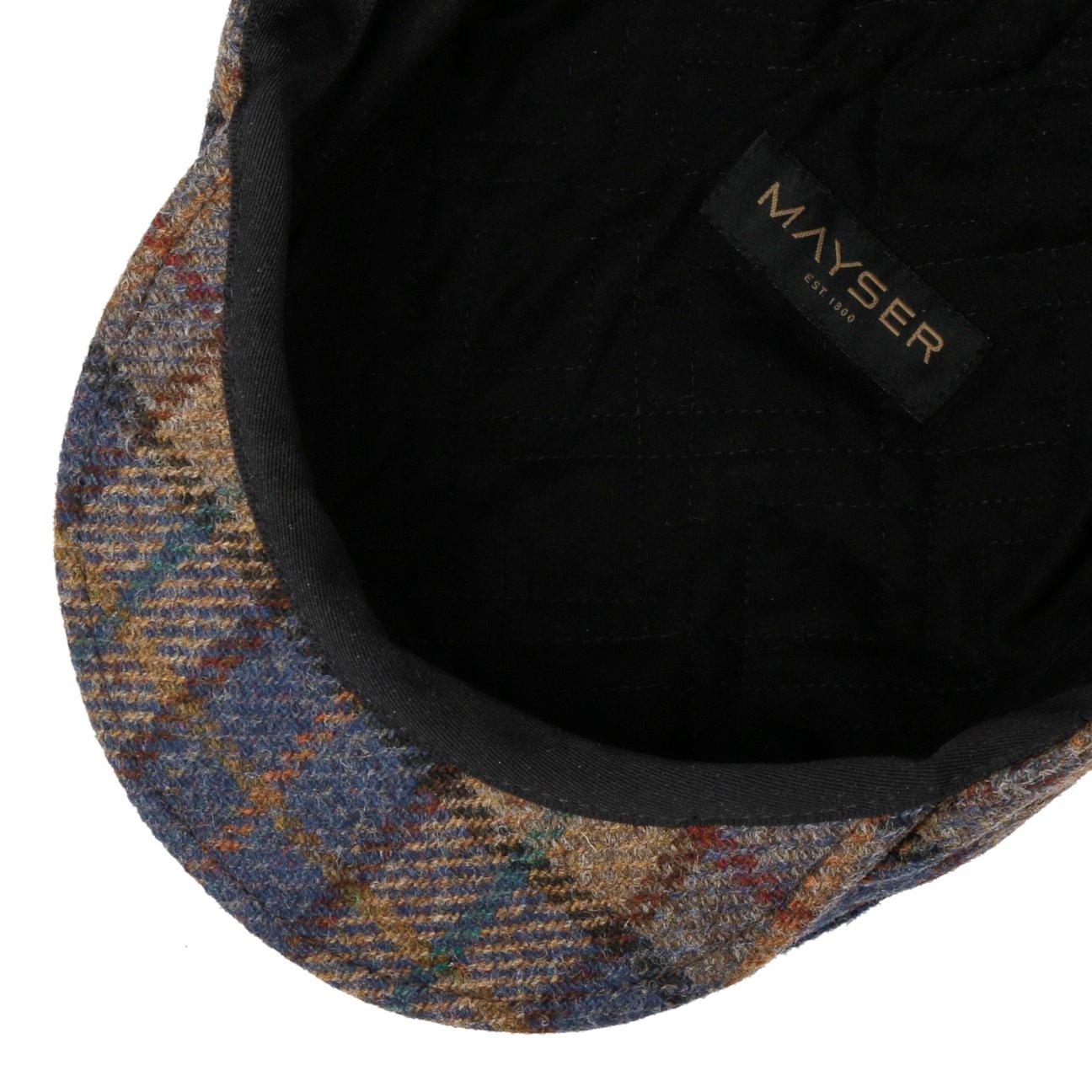 Frankie Soft Check Shetland Flatcap blau-beige 4