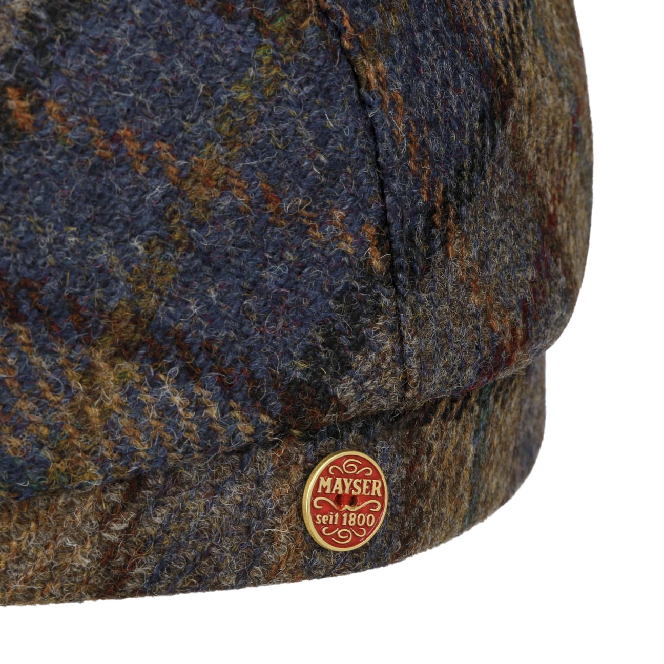 Frankie Soft Check Shetland Flatcap blau-beige 5