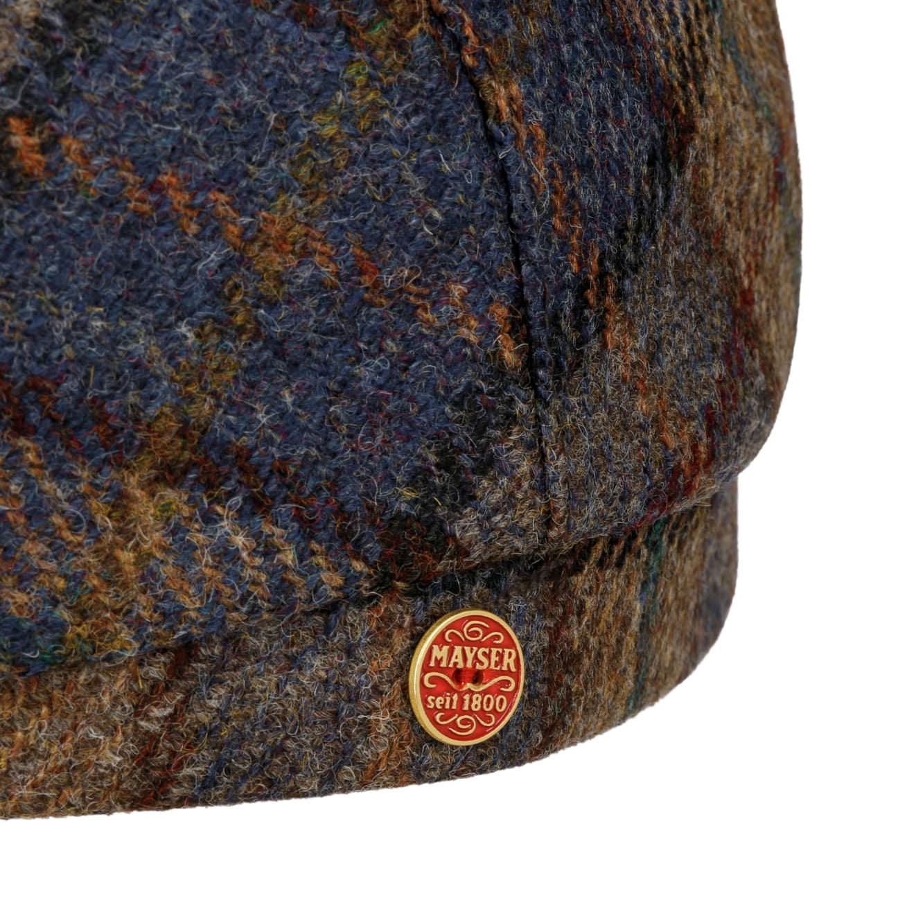 Frankie Soft Check Shetland Flat Cap blau-beige 5