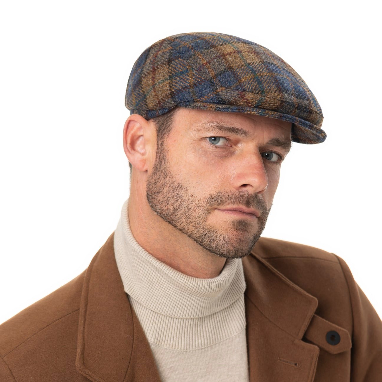 Frankie Soft Check Shetland Flatcap Modell 1