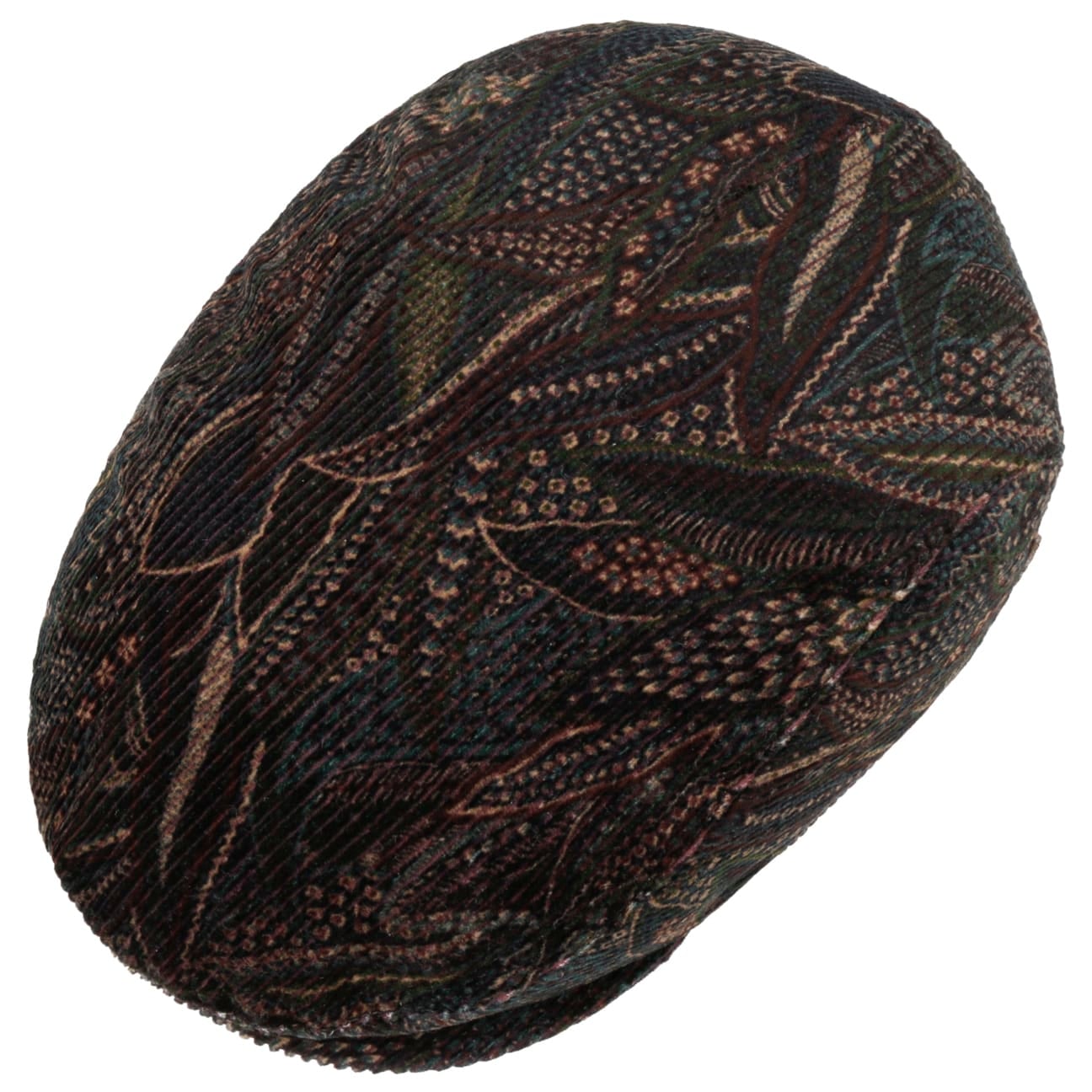 Cord Paisley Zechbauer Flat Cap bordeaux 4