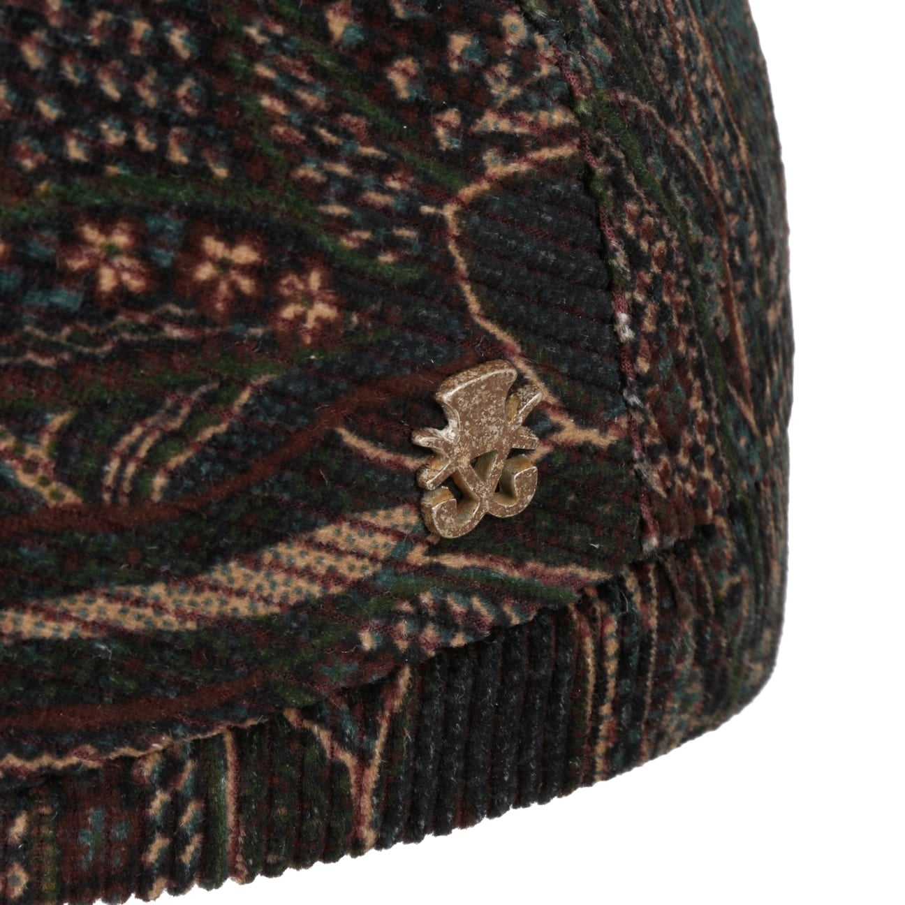 Cord Paisley Zechbauer Flat Cap bordeaux 6
