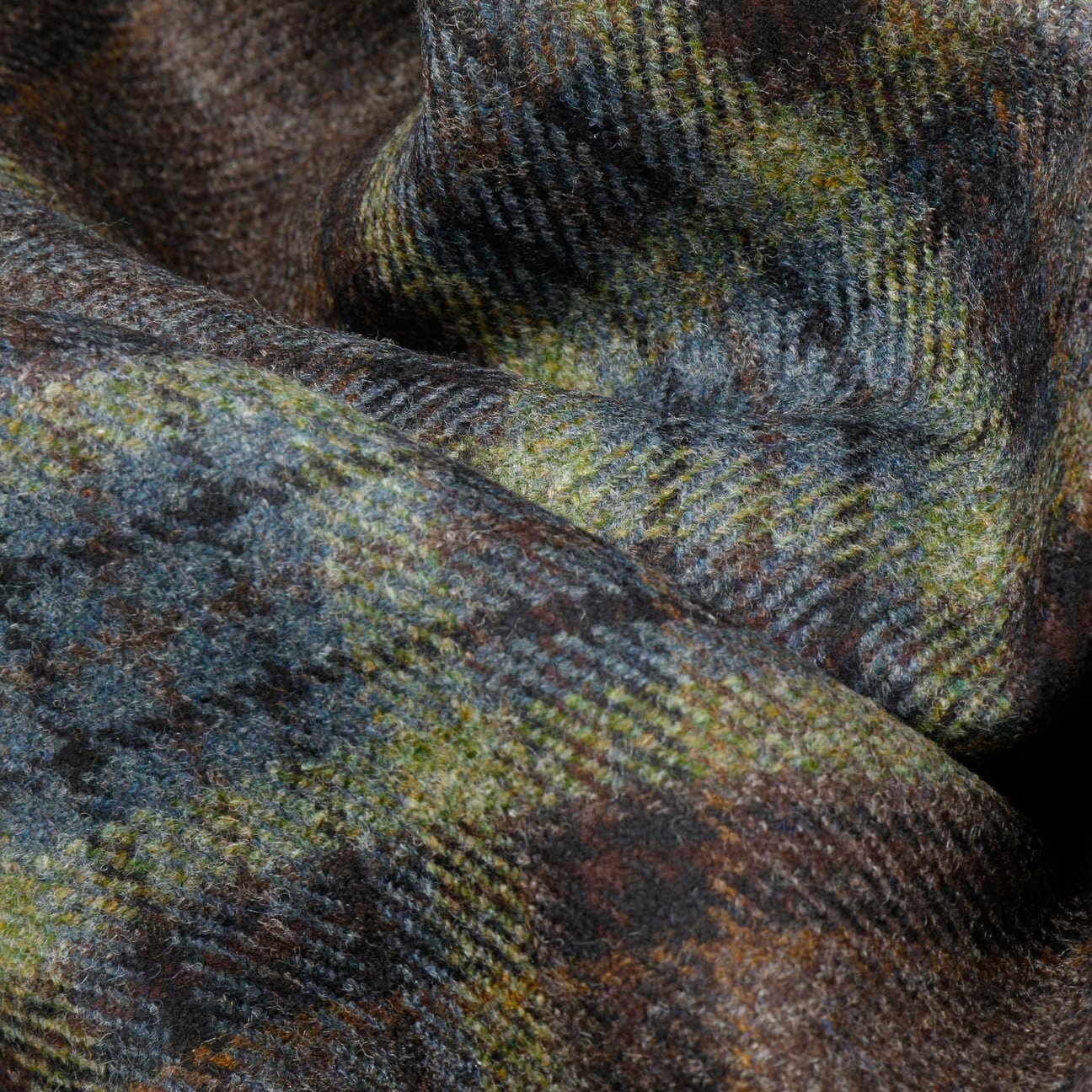 Écharpe à carreaux en laine Marzio Zechbauer taupe 3