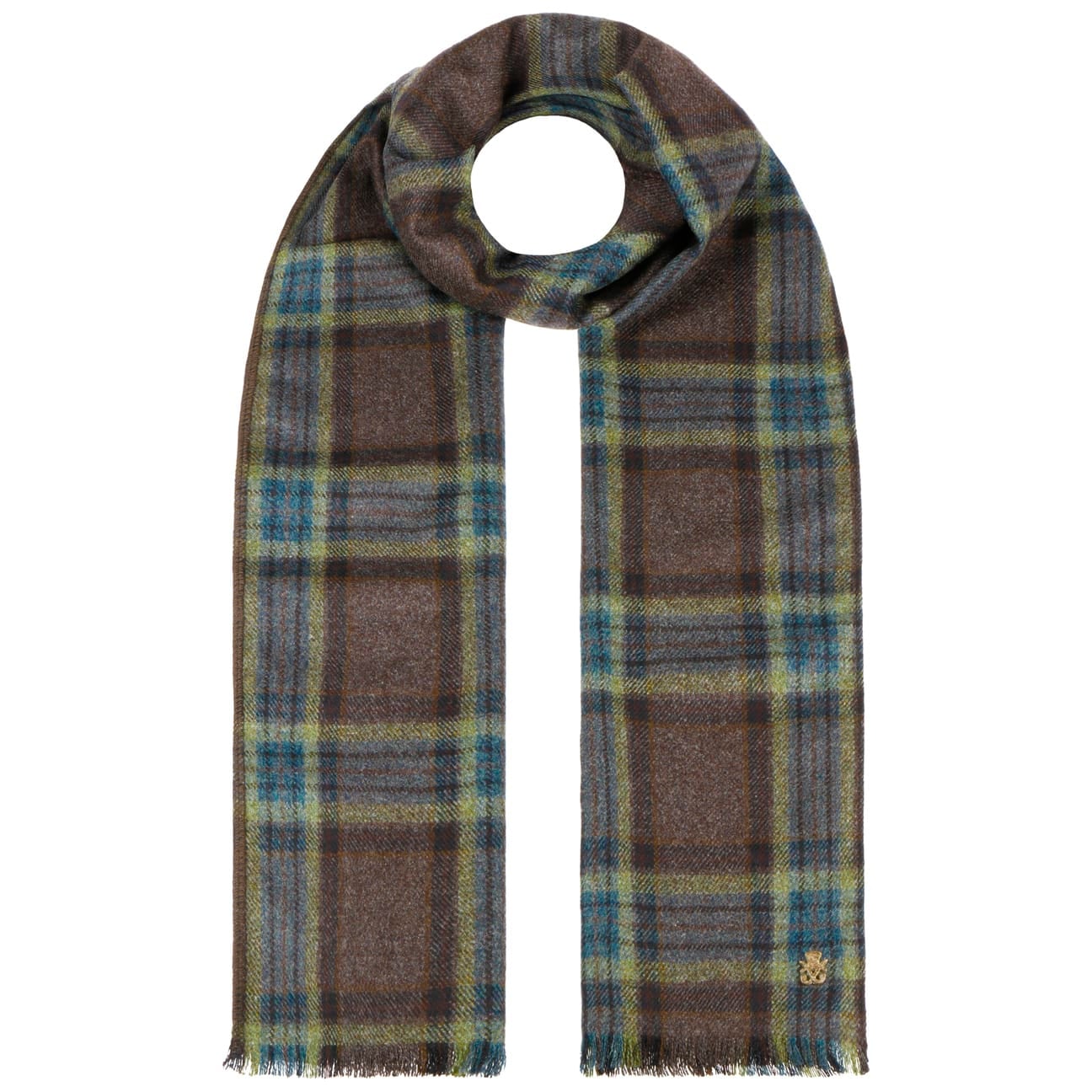 Écharpe Zechbauer Marzio Wool Check taupe 1