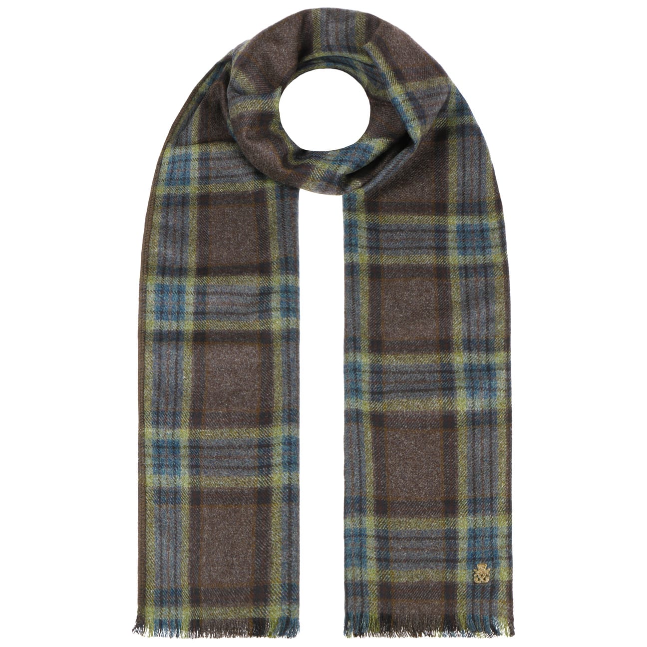 Marzio Wool Check Schal Zechbauer taupe 1