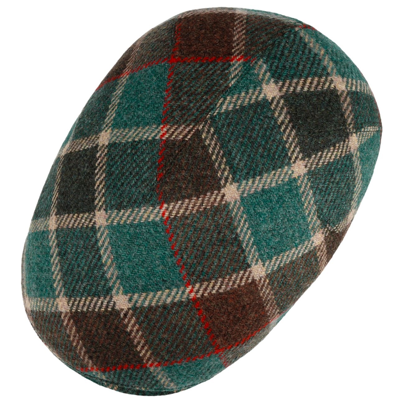 Sidney Big Colour Check Flatcap grün 7