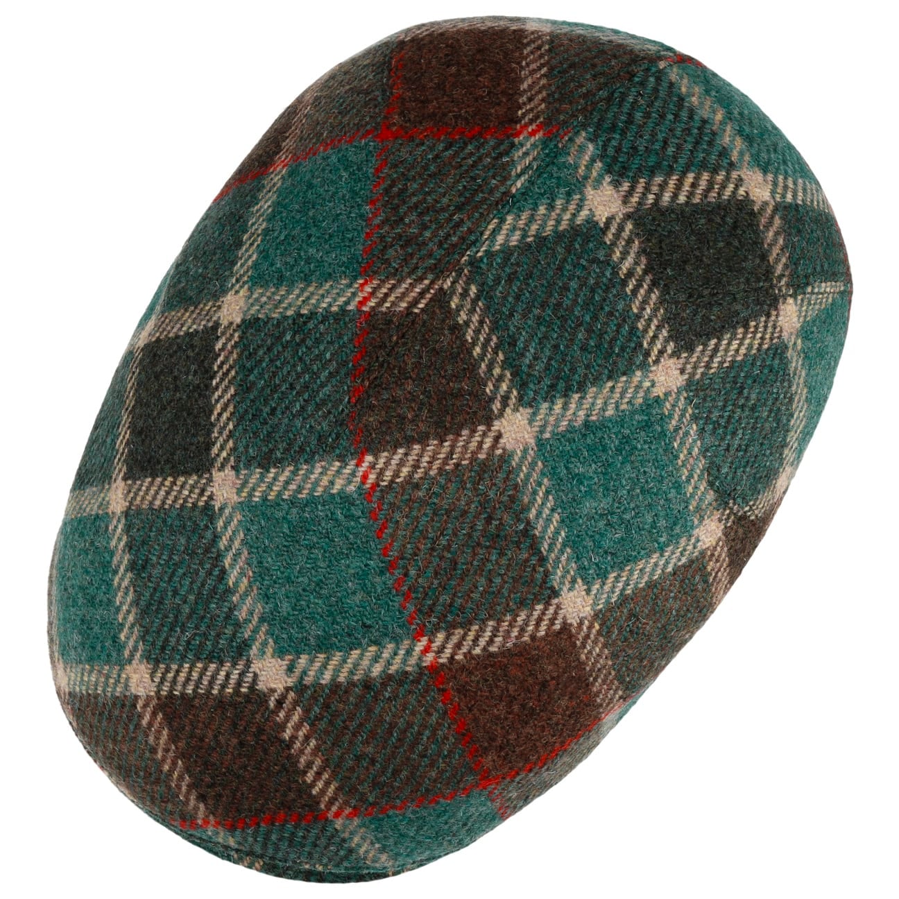 Sidney Big Colour Check Flat Cap grün 7