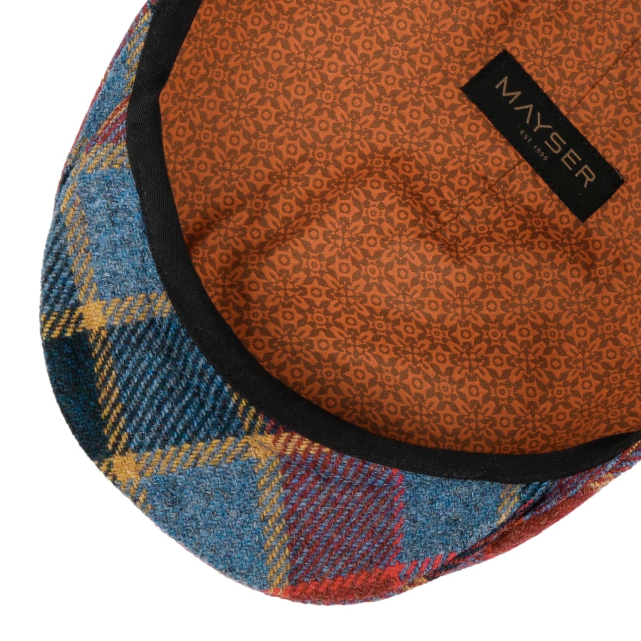 Sidney Big Colour Check Flat Cap blau 4
