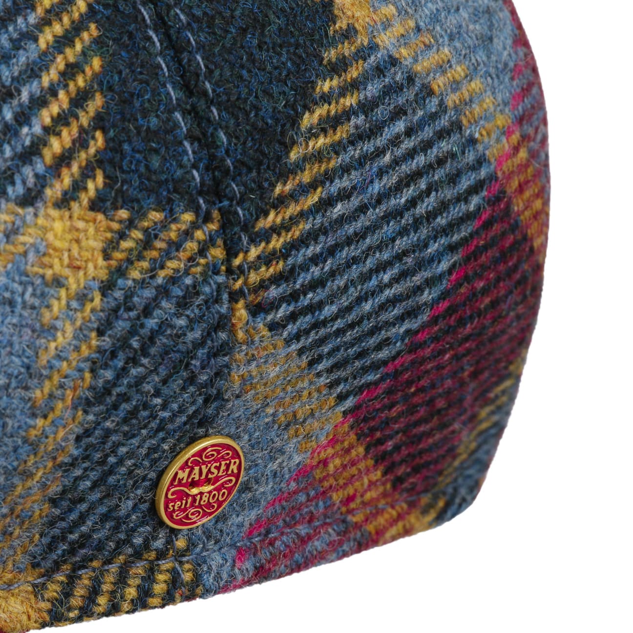 Sidney Big Colour Check Flat Cap blau 5
