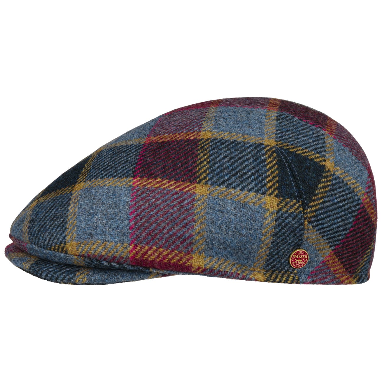 Sidney Big Colour Check Flatcap blau 2