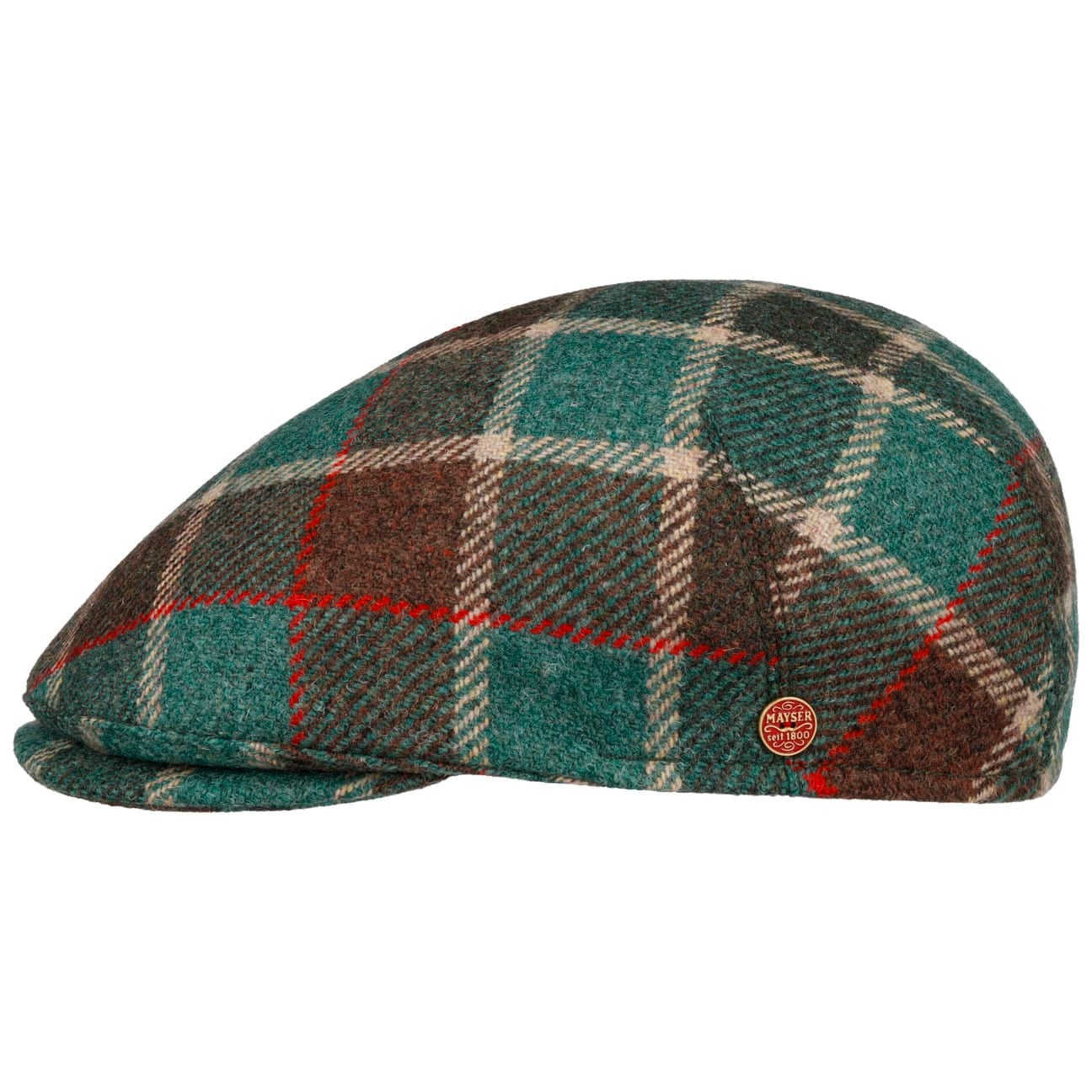 Sidney Big Colour Check Flat Cap grün 6