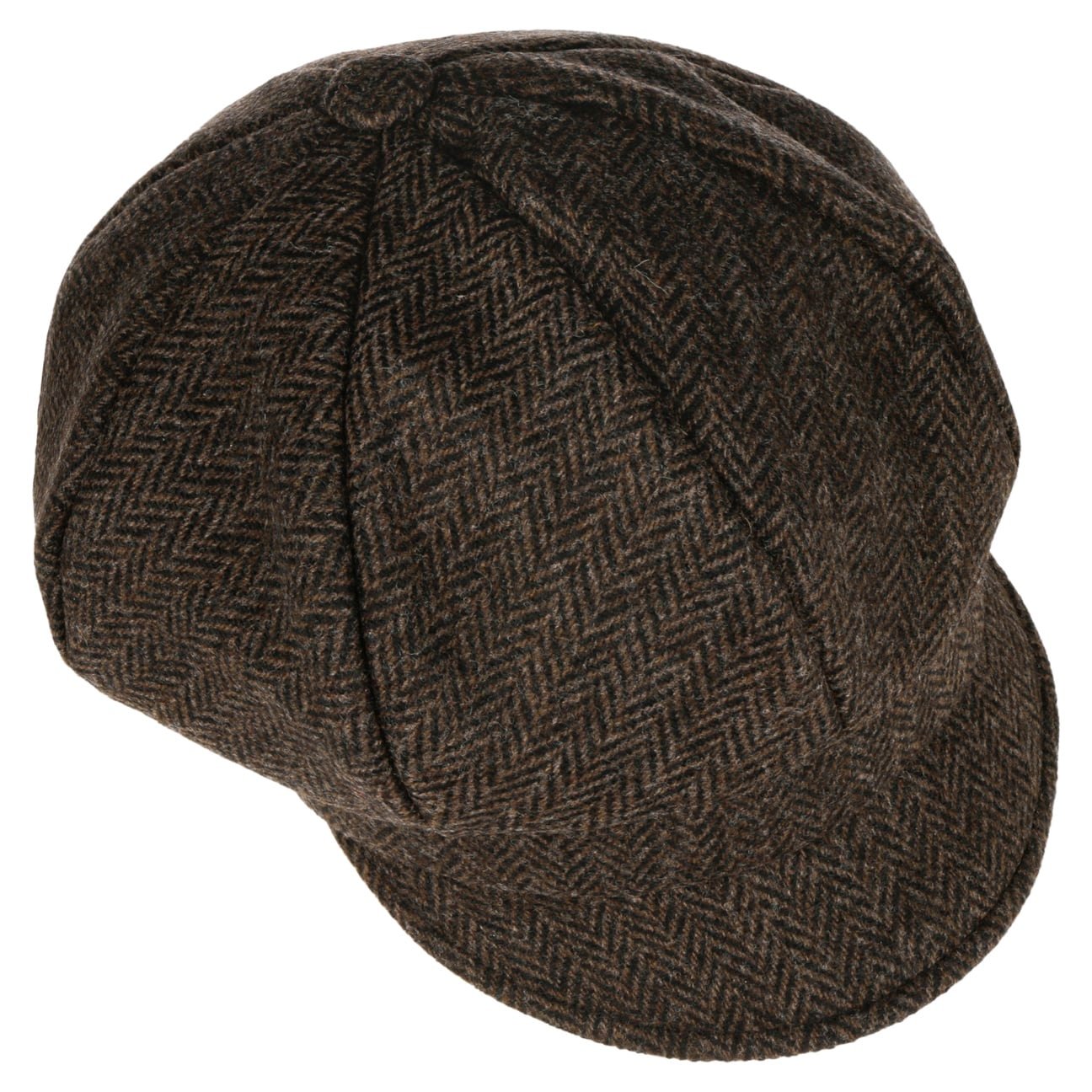 Cia Classic Herringbone Newsboy Cap dunkelbraun 2