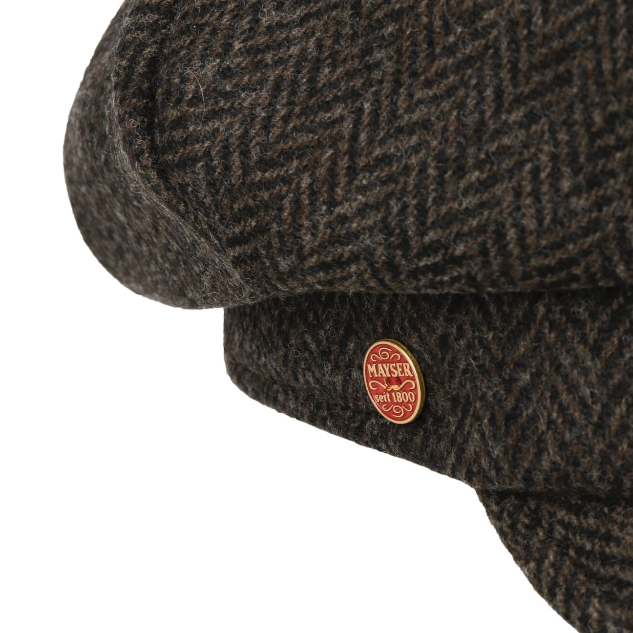 Cia Classic Herringbone Newsboy Cap dunkelbraun 4