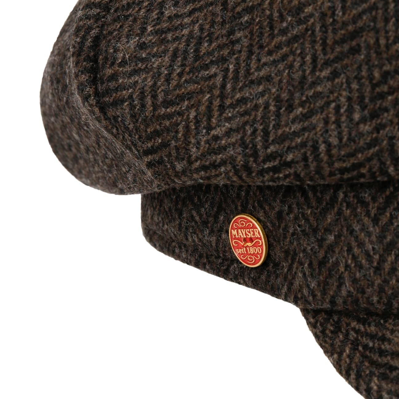 Berretto Newsboy Cia Classic Herringbone dunkelbraun 4
