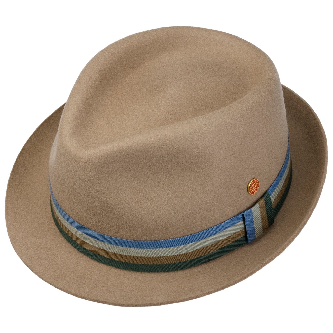 Samu Striped Band Pork Pie Wollhut beige 3
