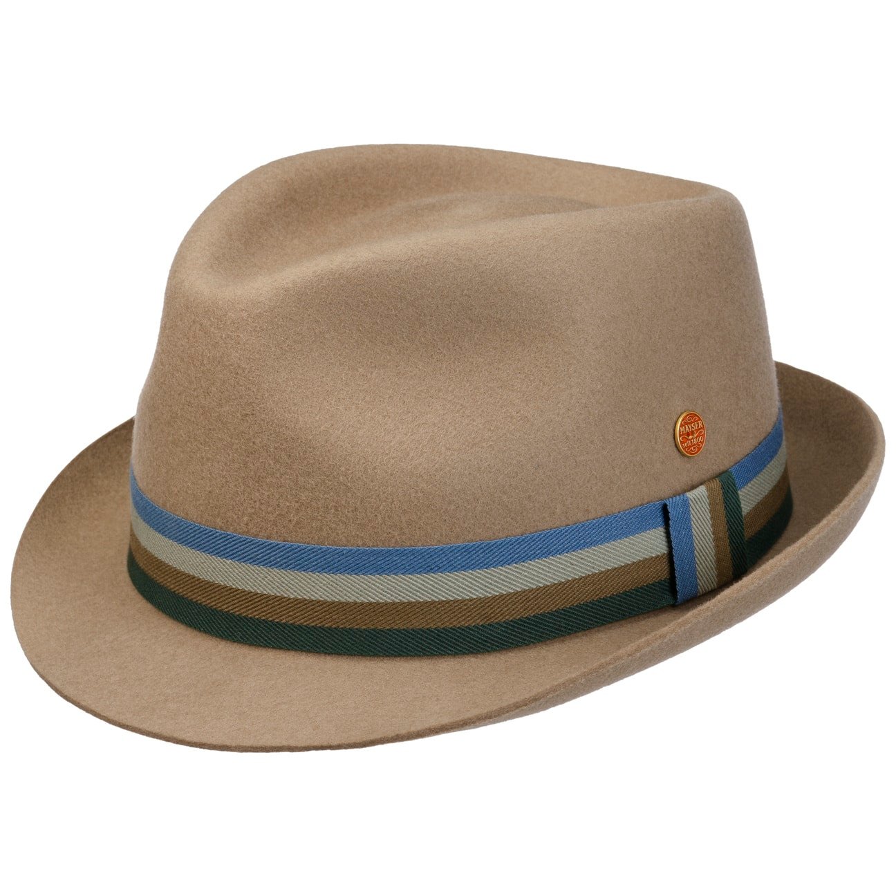 Samu Striped Band Pork Pie Wollhut beige 6