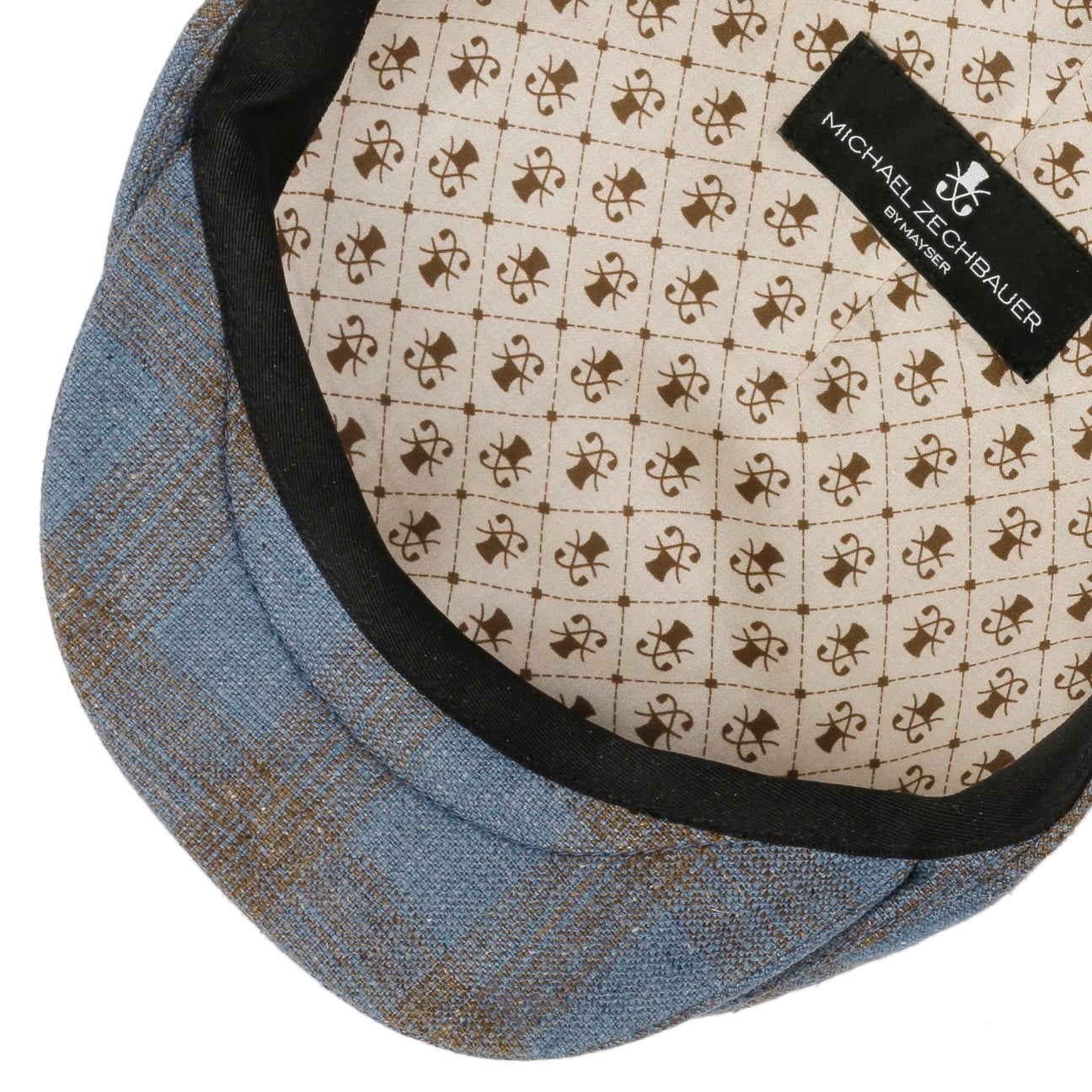 Pierce Zechbauer Silk Flat Cap blau 3