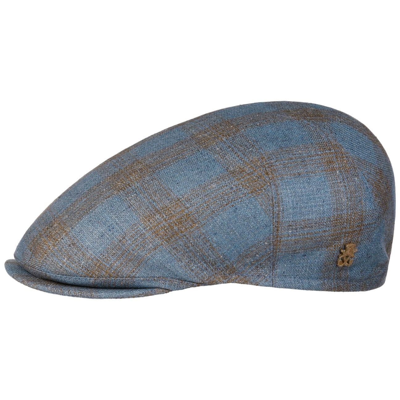 Pierce Zechbauer Silk Flat Cap blau 1