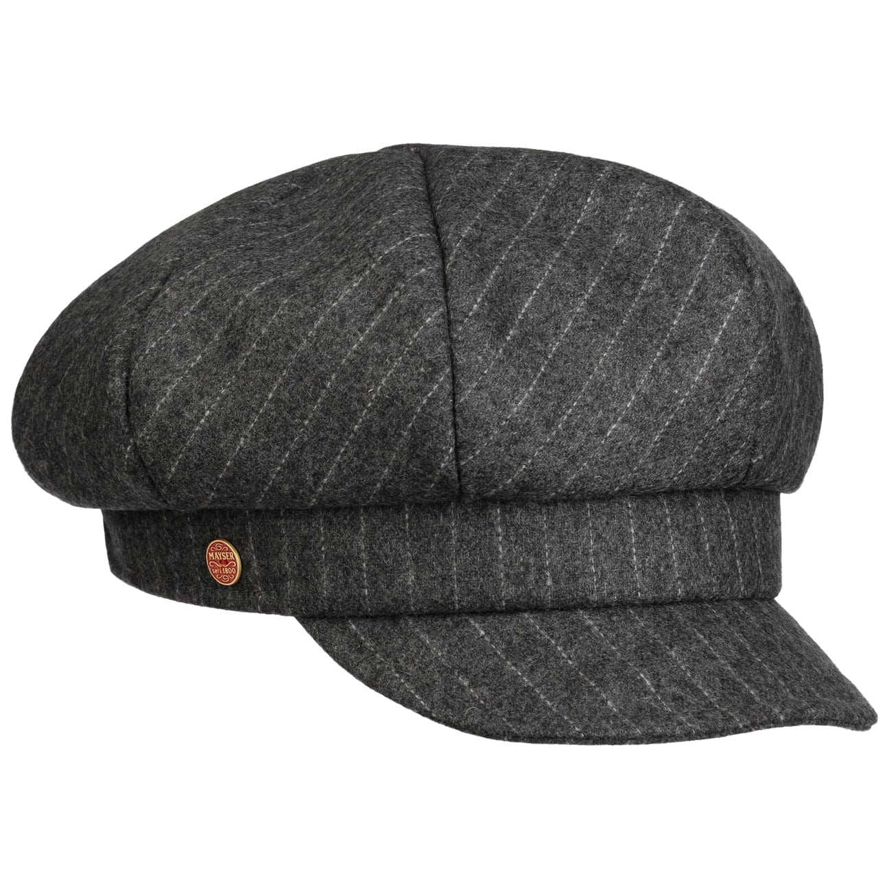 Camilla Pinstripe Newsboy Cap grau 5