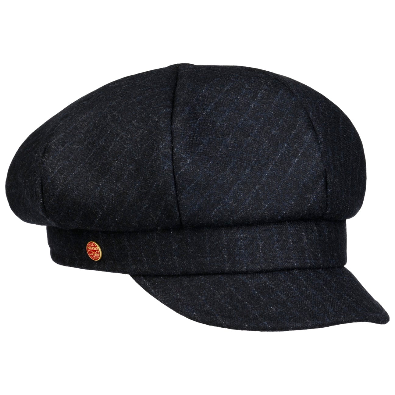 Camilla Pinstripe Newsboy Cap dunkelblau 1
