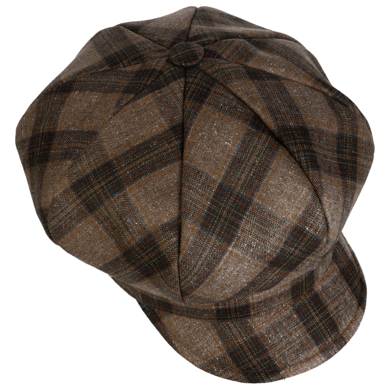 Camilla Silk Check Ballonmütze beige 2