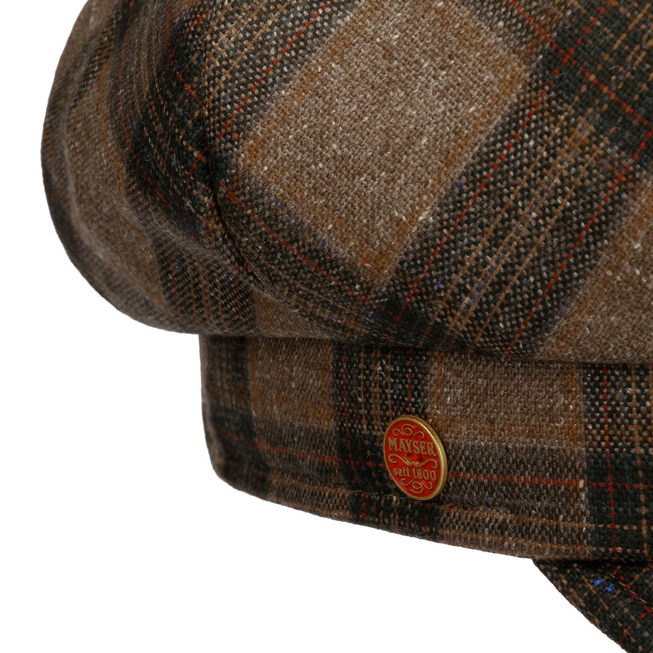 Camilla Silk Check Ballonmütze beige 4