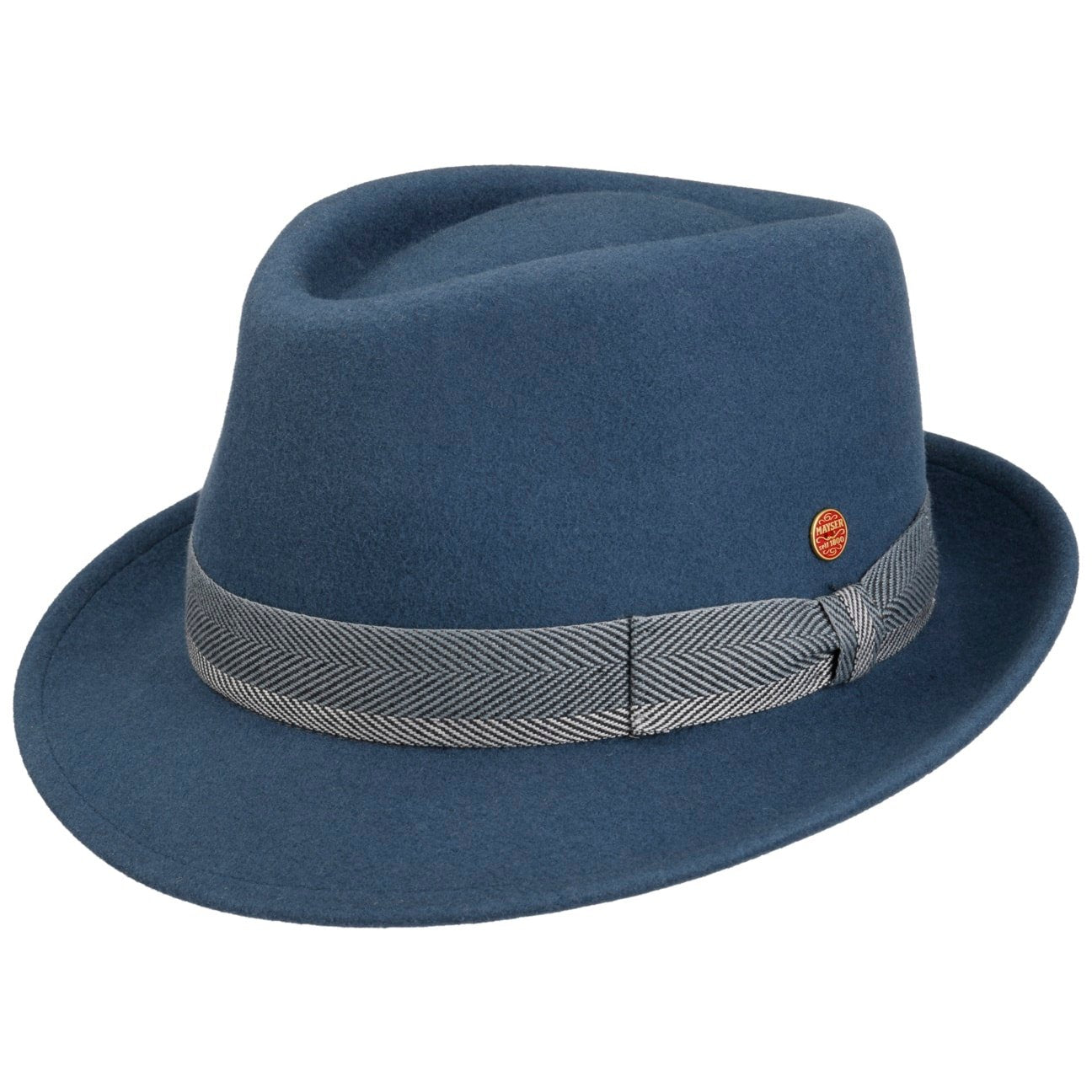 Troy Classic Trilby Wollen Hoed blau 1