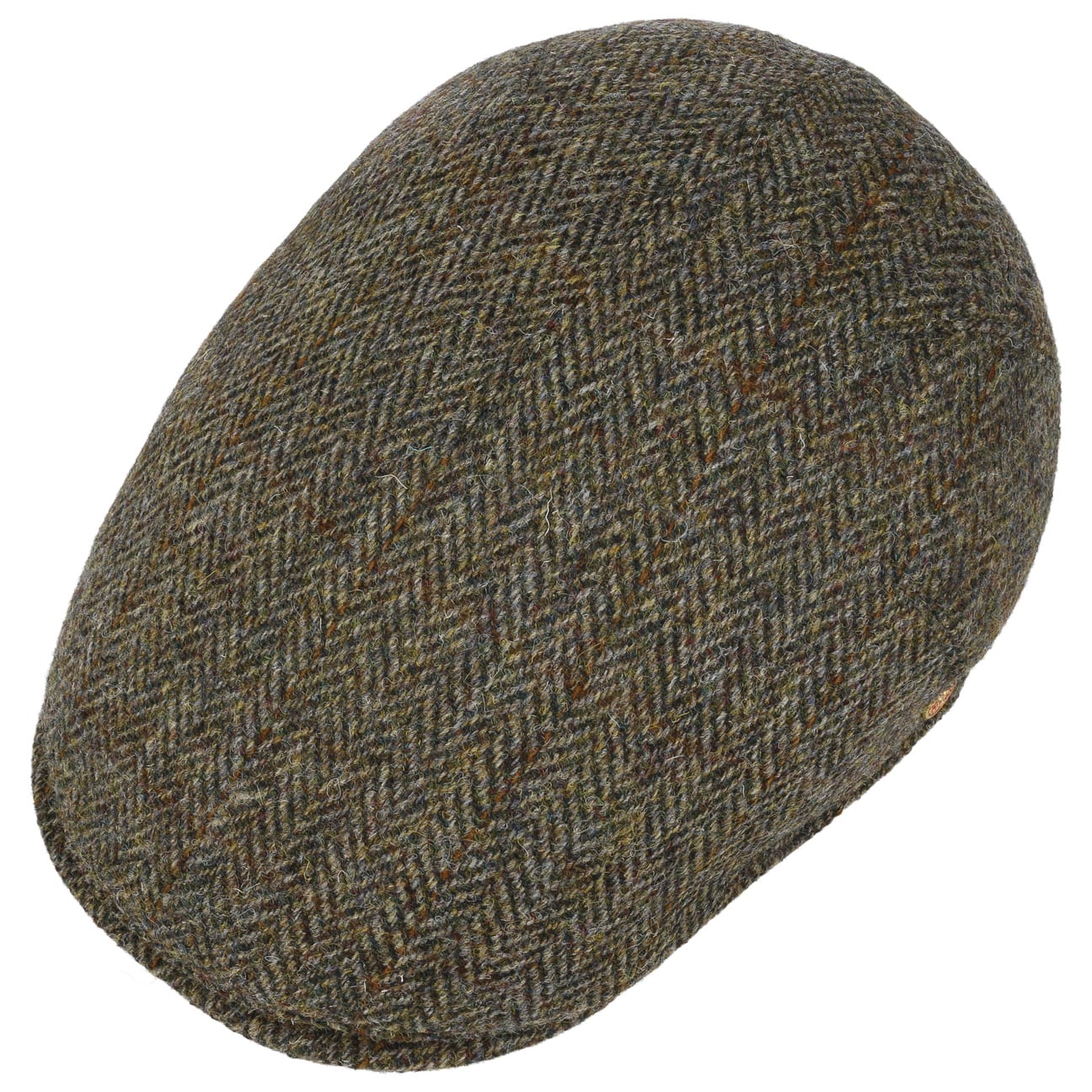 Sidney Plus Harris Tweed Flat Cap braun-oliv 2