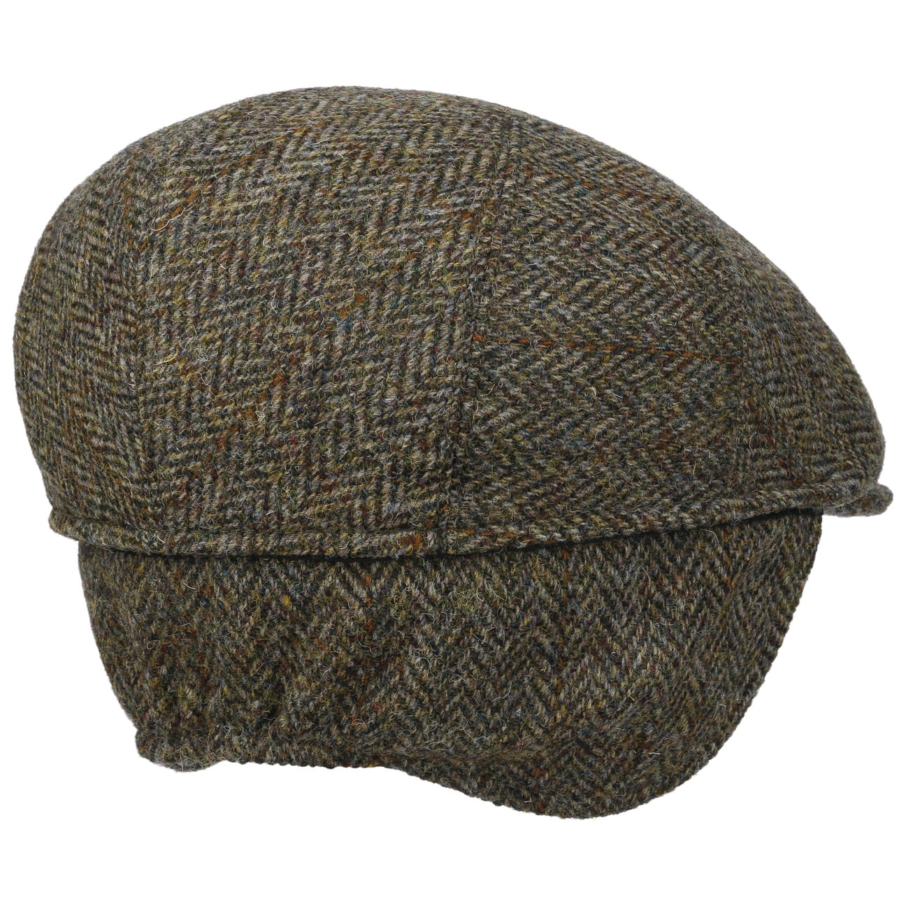 Sidney Plus Harris Tweed Flat Cap braun-oliv 4