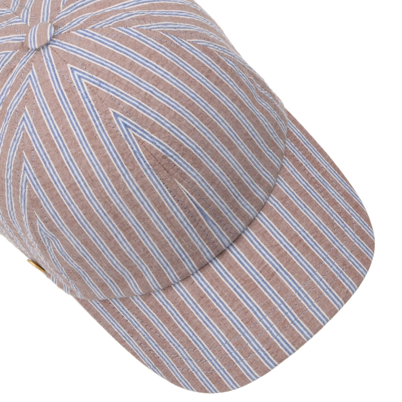 Rosie Seersucker Stripes Cap hellbraun 2