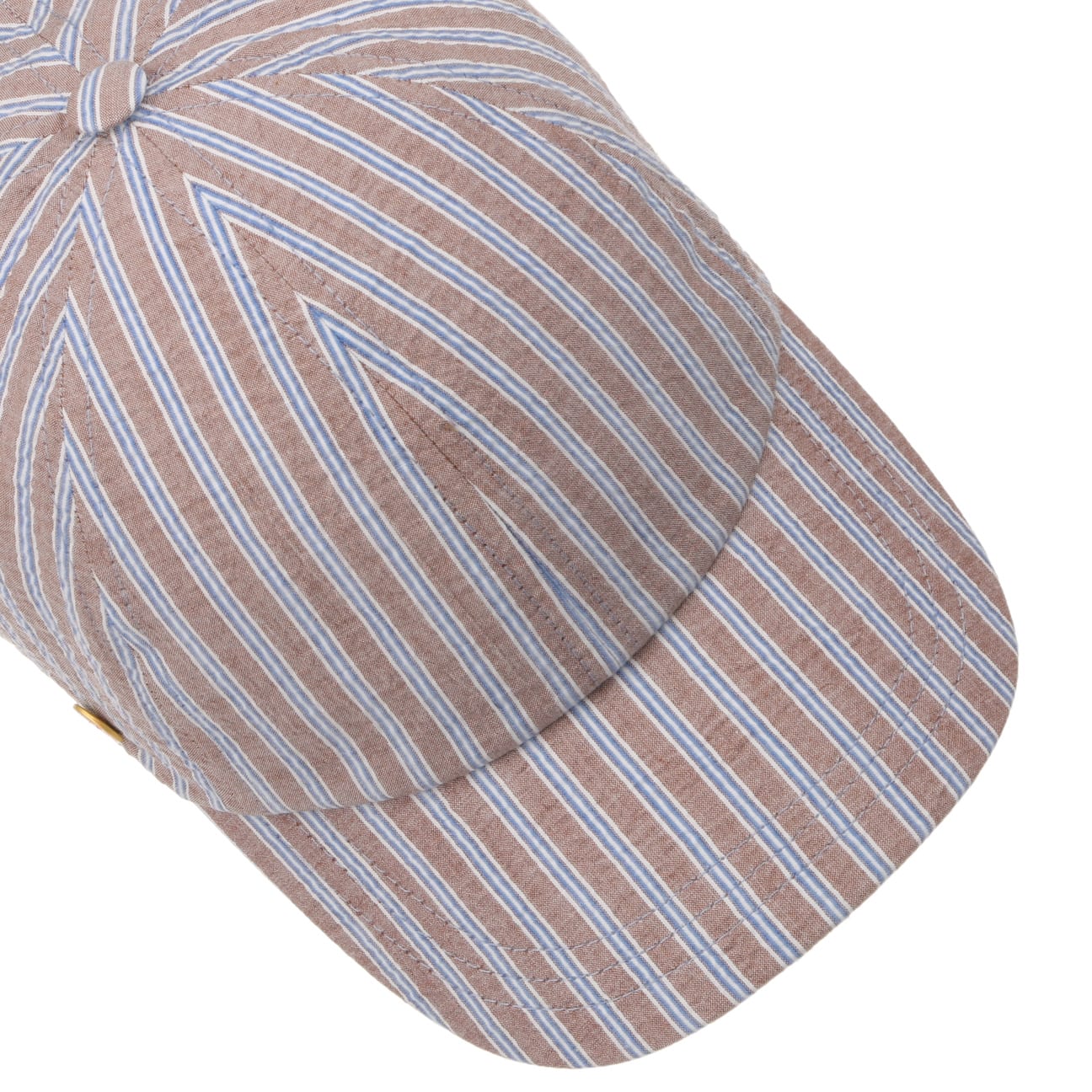 Rosie Seersucker Stripes Cap hellbraun 2