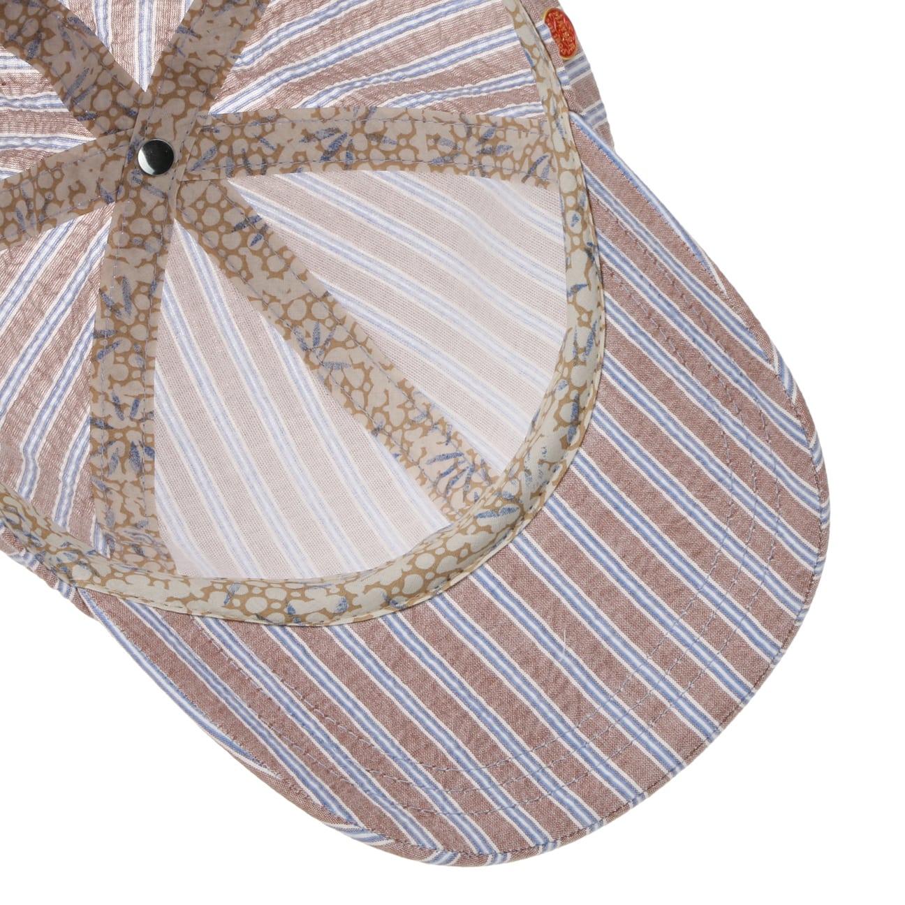 Rosie Seersucker Stripes Cap hellbraun 3