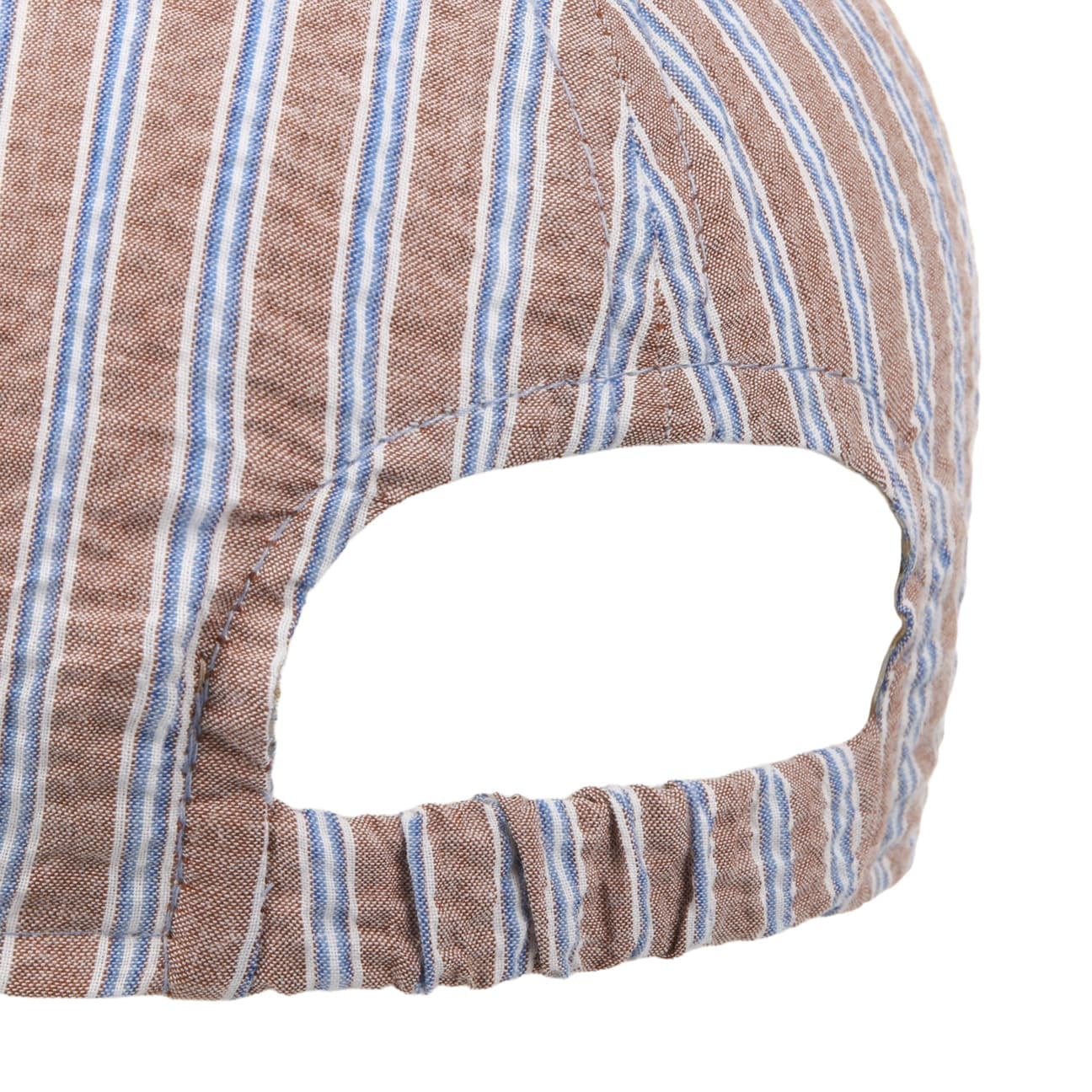 Rosie Seersucker Stripes Cap hellbraun 4