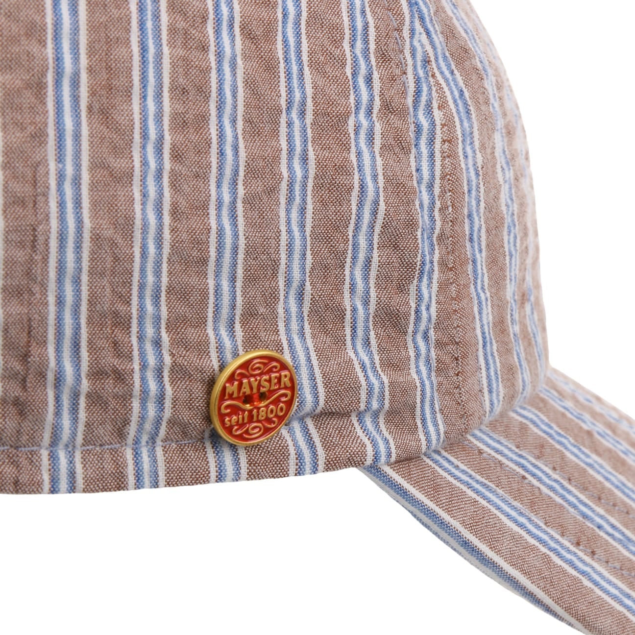 Rosie Seersucker Stripes Cap hellbraun 5