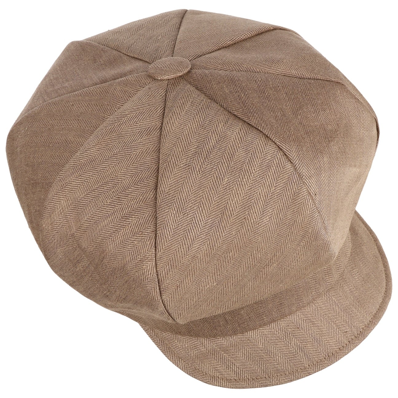 Anja Herringbone Leinen Ballonmütze beige 2