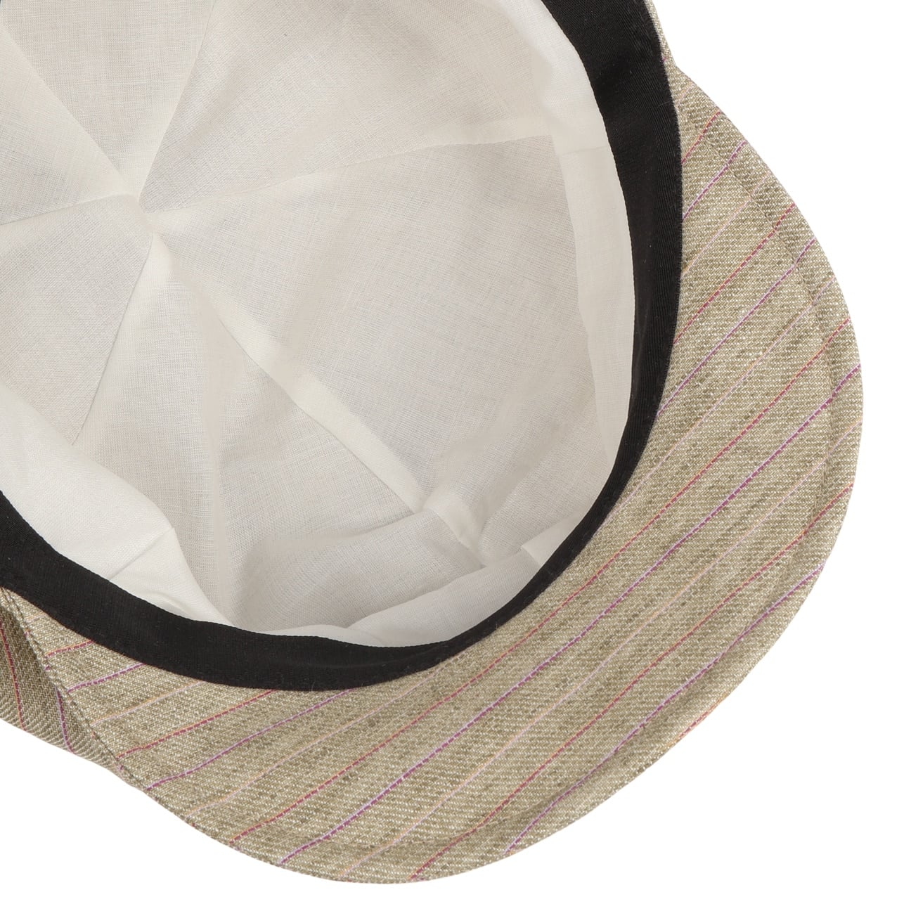 Anja Stripes Leinen Ballonmütze hellbeige 3