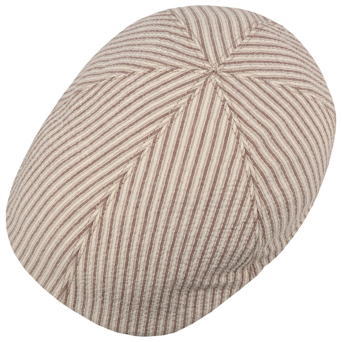 Cotton Summer Stripes Flat Cap beige-braun 2