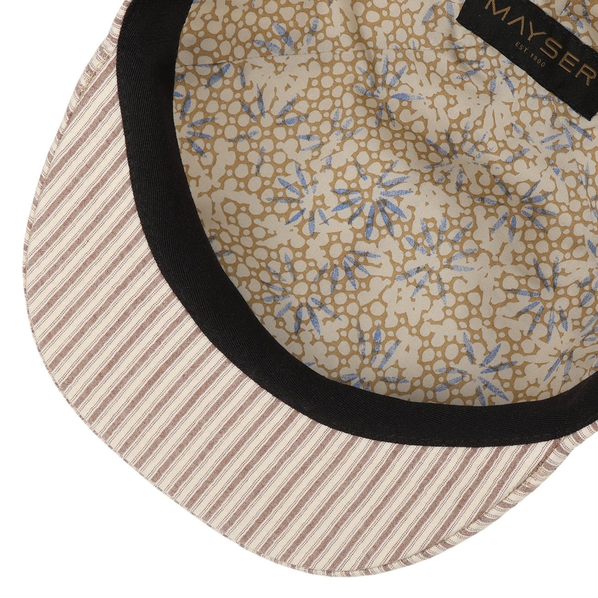 Cotton Summer Stripes Flat Cap beige-braun 3