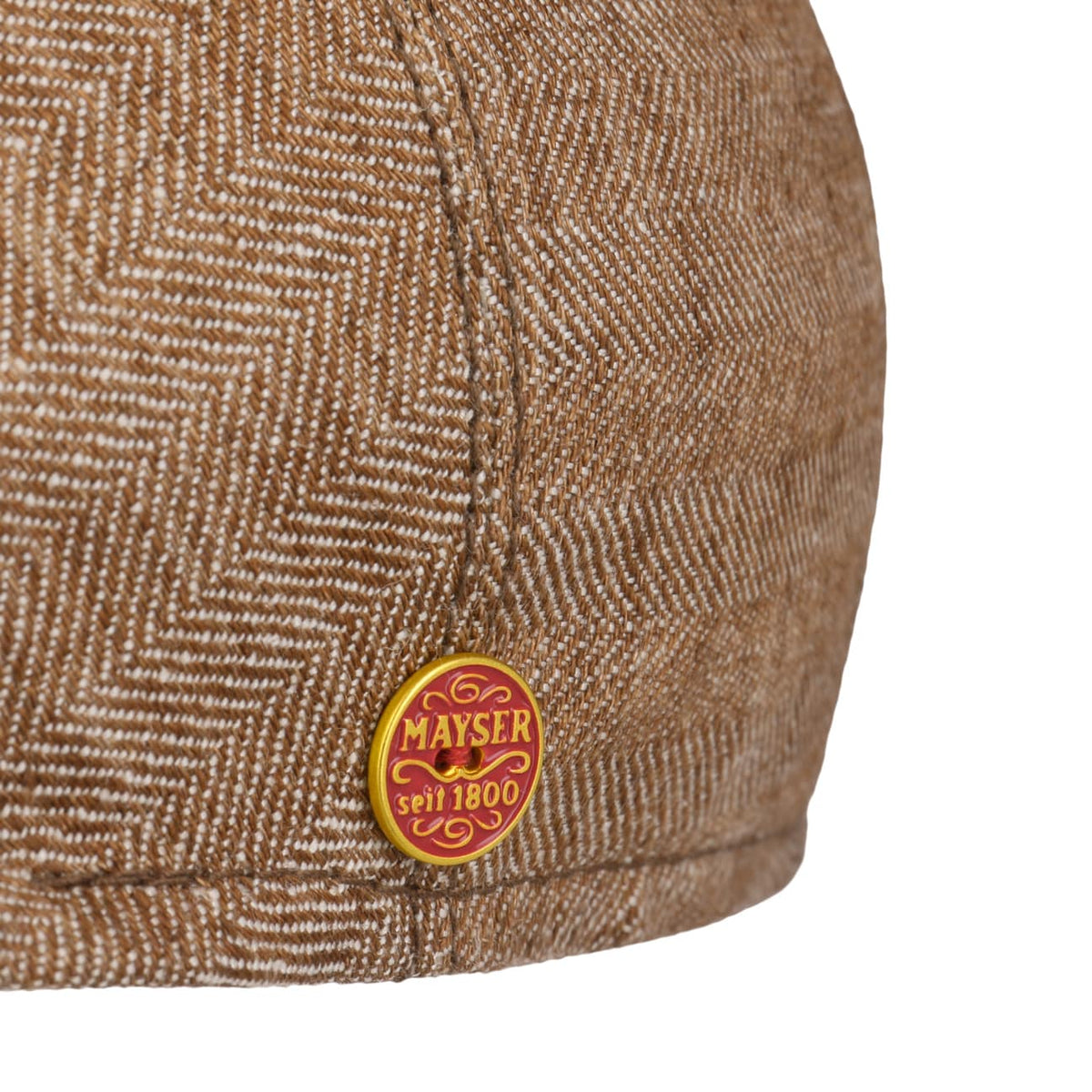 Sidney Herringbone Linne Flat Cap hellbraun 8