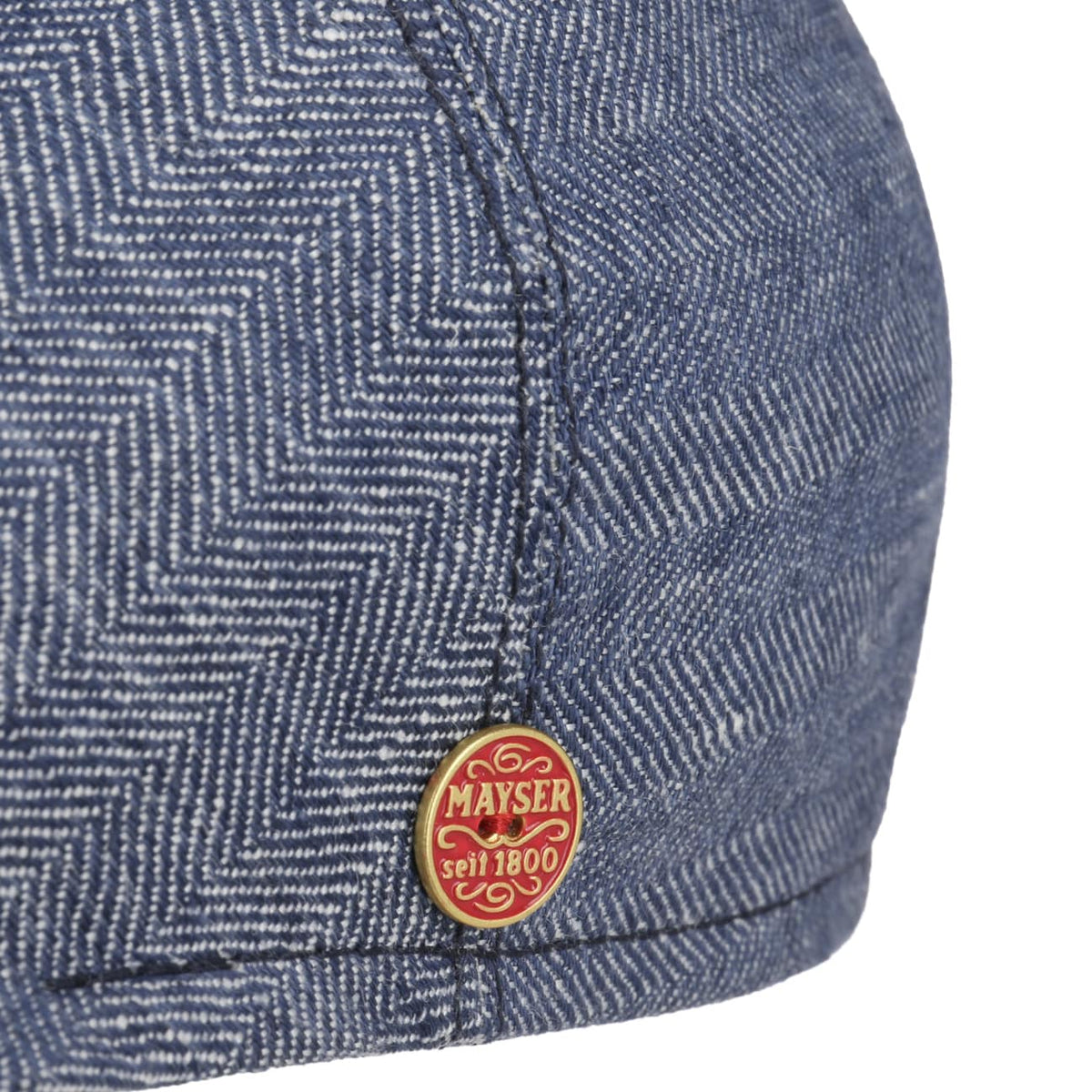 Sidney Herringbone Linne Flat Cap blau 4