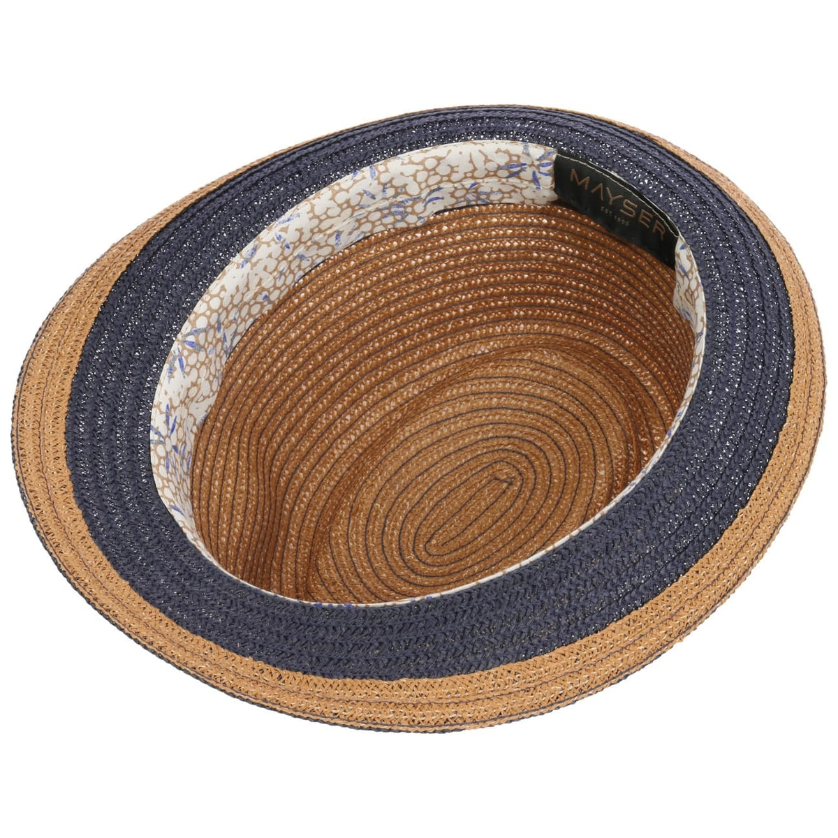 Tricolour Trilby stråhatt natur-blau 3
