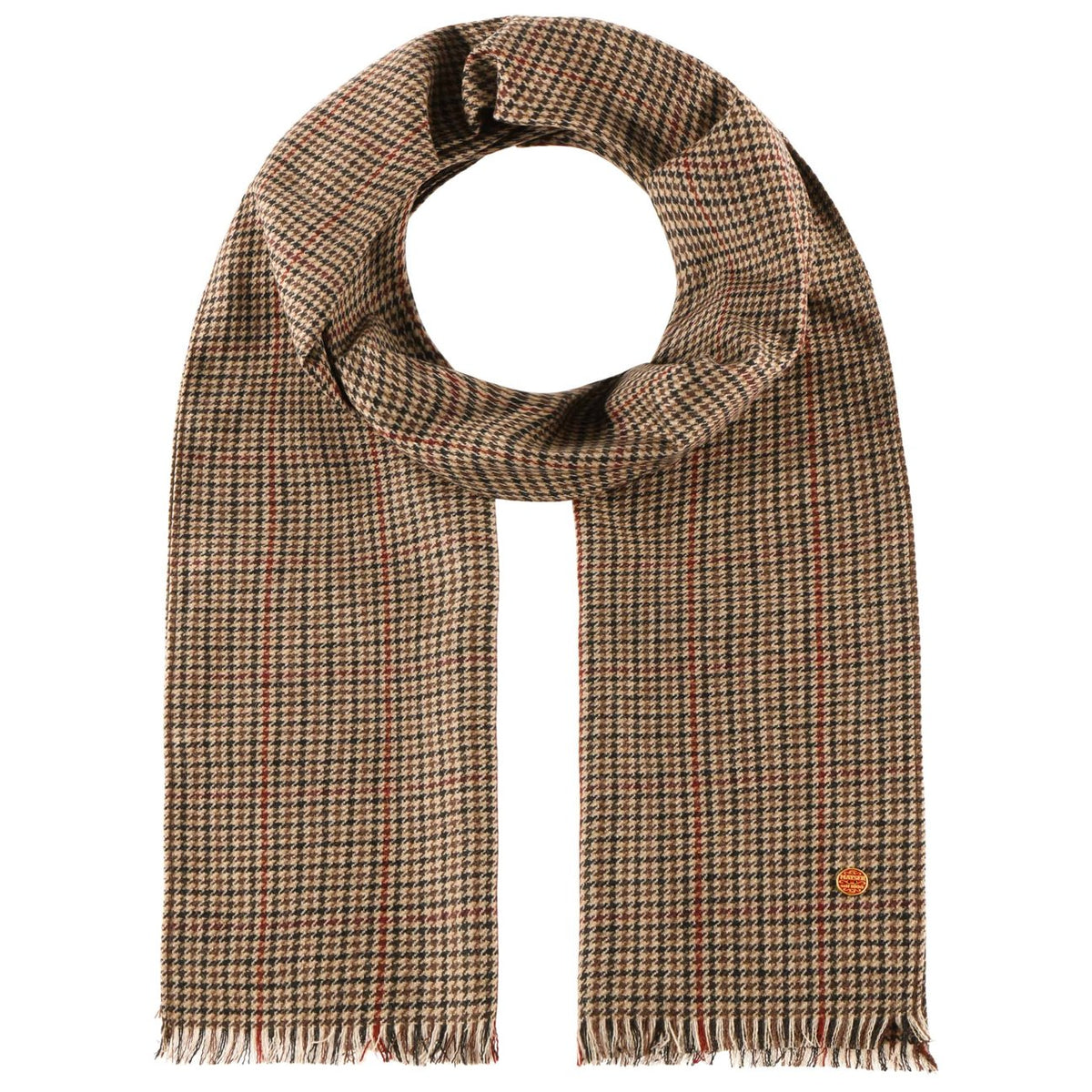 British Houndstooth Wollschal beige 1
