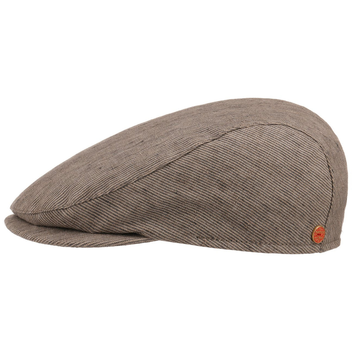 Matteo Stripes Flat Cap i Lin beige 2