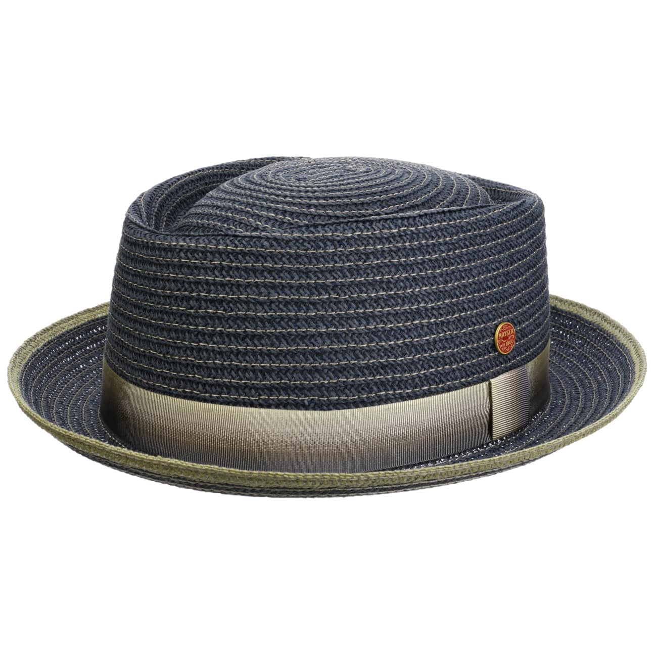 Andy pork pie stråhatt blau 