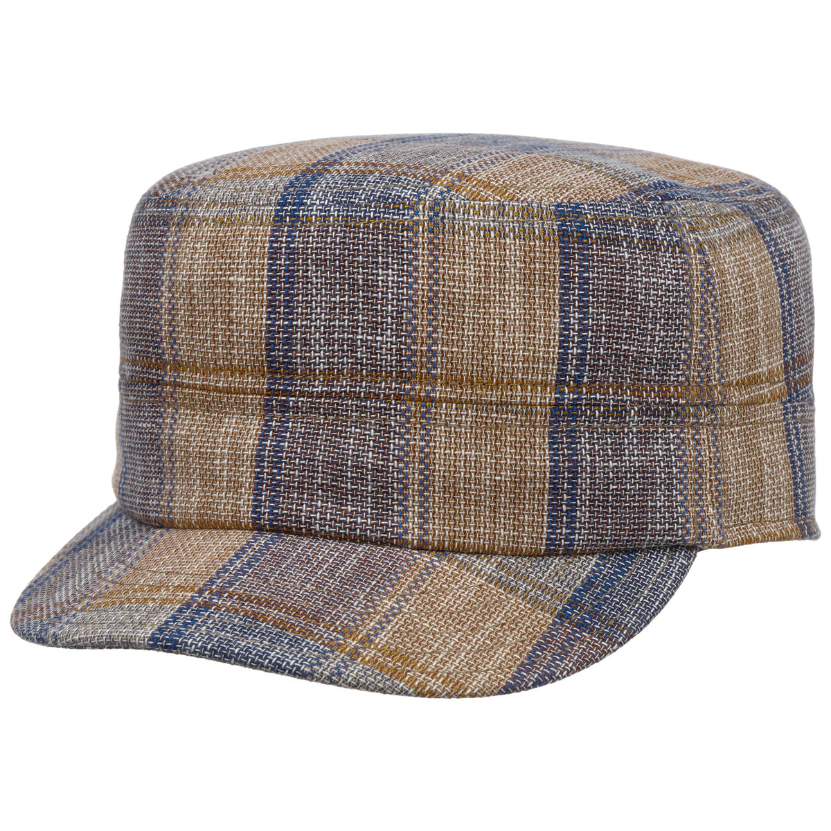 Sören Check Army Cap beige-blau 2