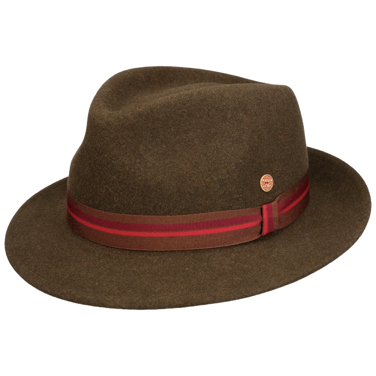 Chapeau trilby en laine Maleo Stripes braun 