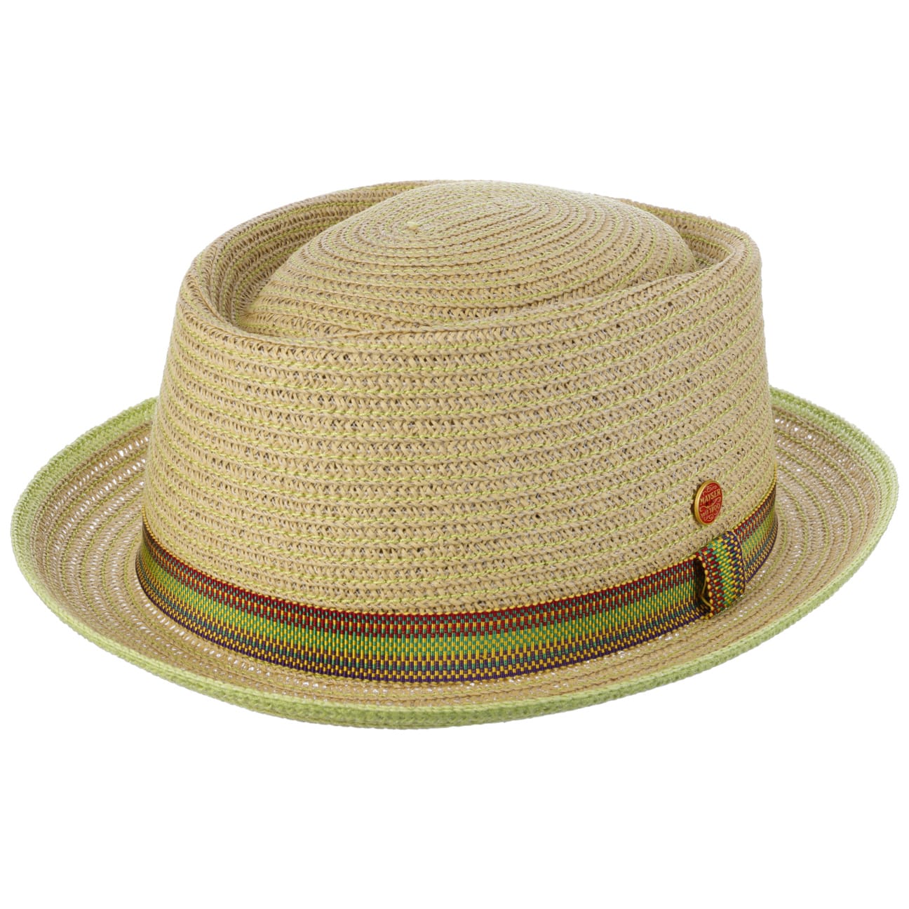Andy Green Pork Pie Straw Hat natur-grün 