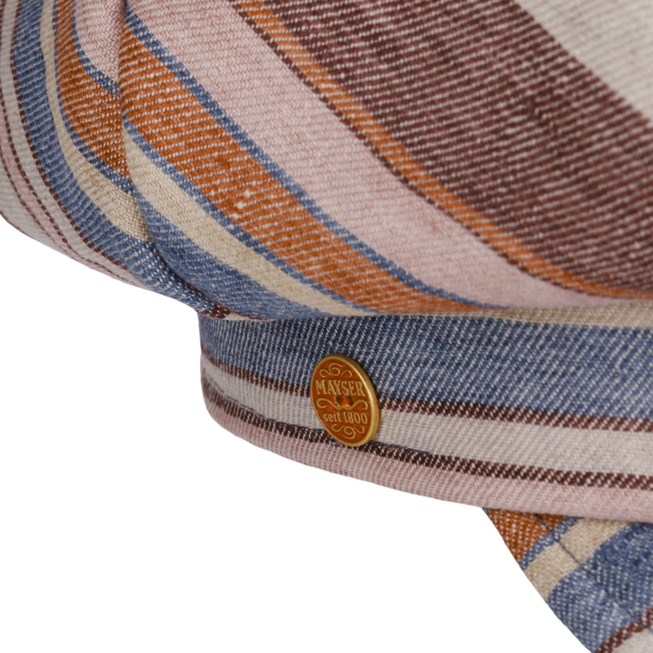 Anja Multicolor Stripes tidningspojkekeps braun 13