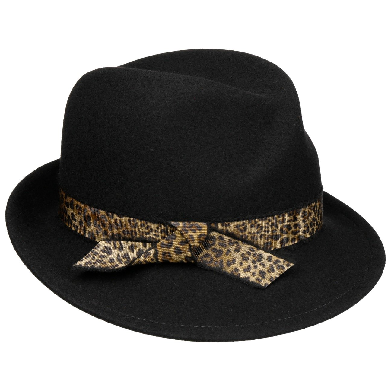 Chapeau trilby en laine Laveca schwarz 